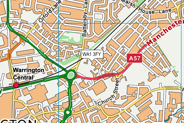 WA1 3FY map - OS VectorMap District (Ordnance Survey)