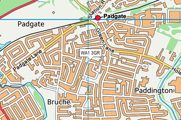 WA1 3GR map - OS VectorMap District (Ordnance Survey)