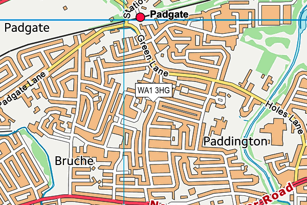 WA1 3HG map - OS VectorMap District (Ordnance Survey) WA1 3HG map - OS VectorMap District (Ordnance Survey)
