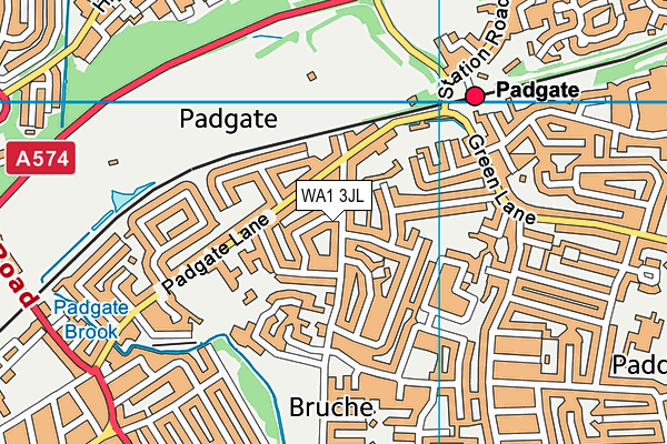 WA1 3JL map - OS VectorMap District (Ordnance Survey) WA1 3JL map - OS VectorMap District (Ordnance Survey)