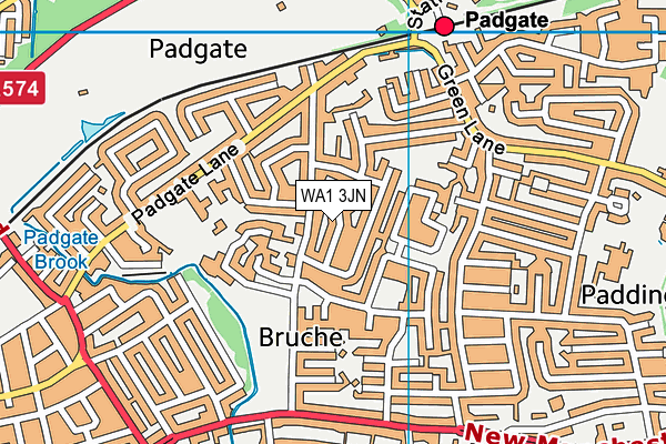 WA1 3JN map - OS VectorMap District (Ordnance Survey) WA1 3JN map - OS VectorMap District (Ordnance Survey)