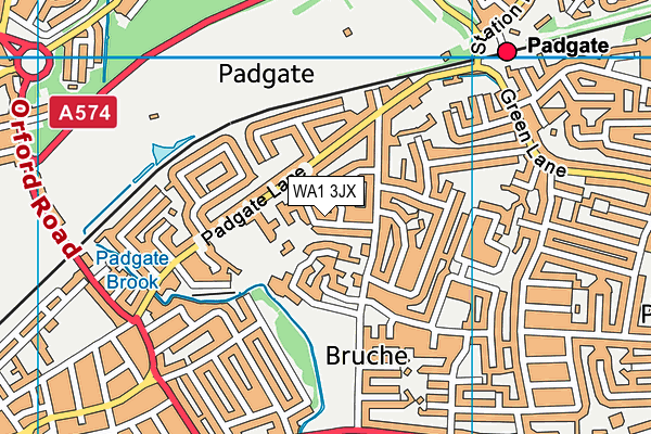 WA1 3JX map - OS VectorMap District (Ordnance Survey) WA1 3JX map - OS VectorMap District (Ordnance Survey)