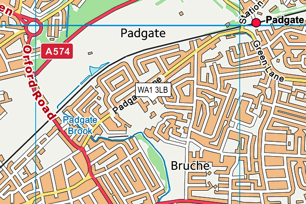WA1 3LB map - OS VectorMap District (Ordnance Survey) WA1 3LB map - OS VectorMap District (Ordnance Survey)