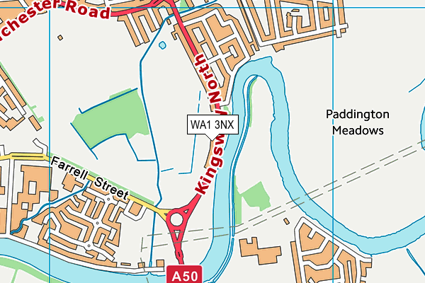 WA1 3NX map - OS VectorMap District (Ordnance Survey)