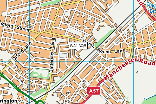 WA1 3QB map - OS VectorMap District (Ordnance Survey) WA1 3QB map - OS VectorMap District (Ordnance Survey)