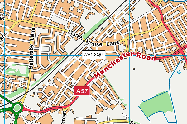 WA1 3QG map - OS VectorMap District (Ordnance Survey) WA1 3QG map - OS VectorMap District (Ordnance Survey)