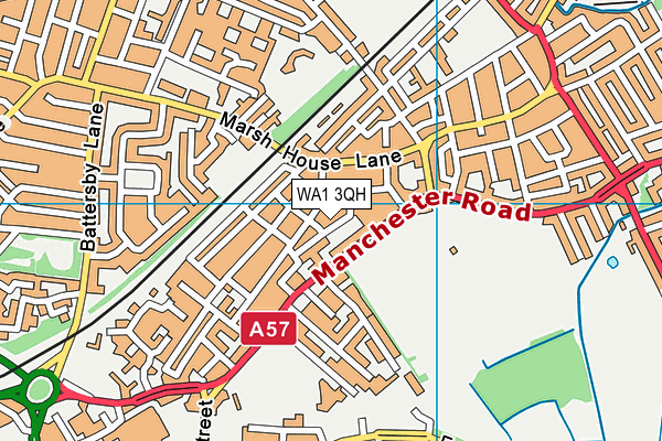 WA1 3QH map - OS VectorMap District (Ordnance Survey) WA1 3QH map - OS VectorMap District (Ordnance Survey)