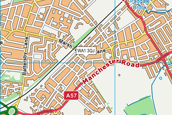 WA1 3QJ map - OS VectorMap District (Ordnance Survey) WA1 3QJ map - OS VectorMap District (Ordnance Survey)