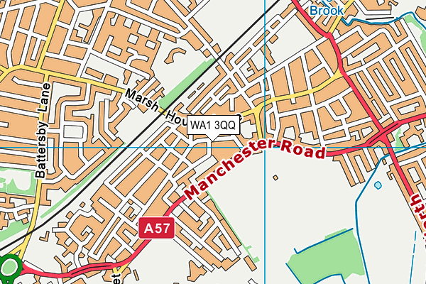 WA1 3QQ map - OS VectorMap District (Ordnance Survey) WA1 3QQ map - OS VectorMap District (Ordnance Survey)