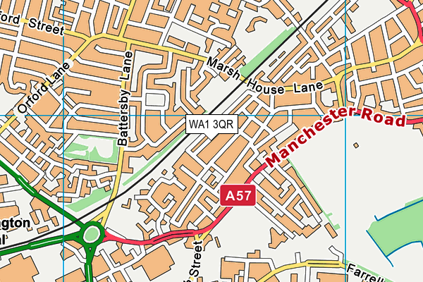 WA1 3QR map - OS VectorMap District (Ordnance Survey) WA1 3QR map - OS VectorMap District (Ordnance Survey)