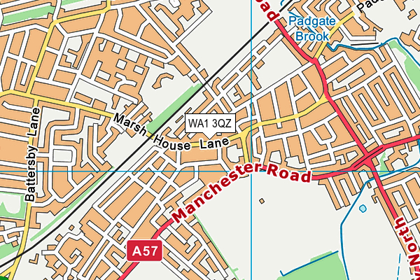 WA1 3QZ map - OS VectorMap District (Ordnance Survey) WA1 3QZ map - OS VectorMap District (Ordnance Survey)