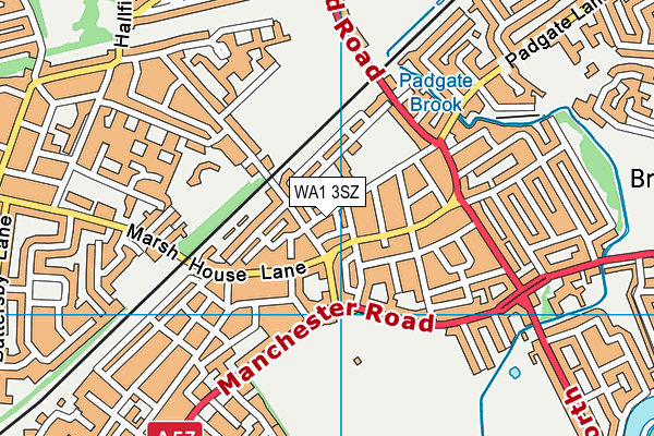WA1 3SZ map - OS VectorMap District (Ordnance Survey)