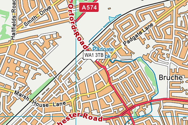 WA1 3TB map - OS VectorMap District (Ordnance Survey)