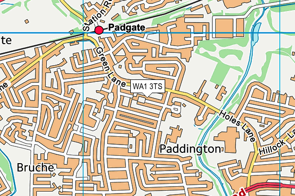 WA1 3TS map - OS VectorMap District (Ordnance Survey)