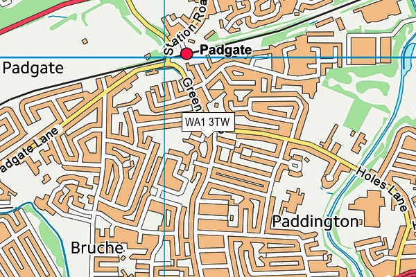 WA1 3TW map - OS VectorMap District (Ordnance Survey) WA1 3TW map - OS VectorMap District (Ordnance Survey)