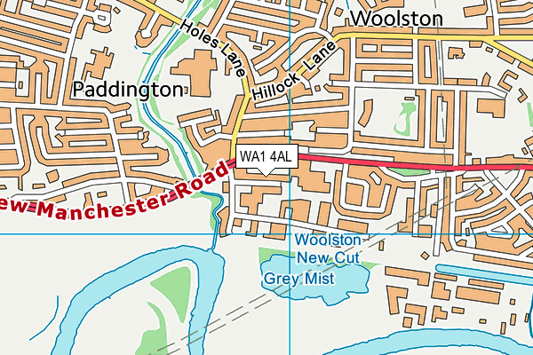 WA1 4AL map - OS VectorMap District (Ordnance Survey)