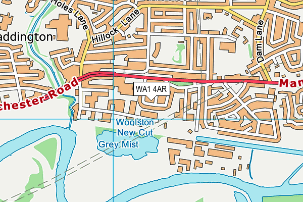 WA1 4AR map - OS VectorMap District (Ordnance Survey) WA1 4AR map - OS VectorMap District (Ordnance Survey)