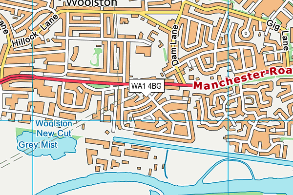 WA1 4BG map - OS VectorMap District (Ordnance Survey) WA1 4BG map - OS VectorMap District (Ordnance Survey)