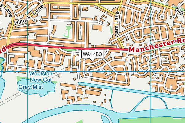 WA1 4BQ map - OS VectorMap District (Ordnance Survey) WA1 4BQ map - OS VectorMap District (Ordnance Survey)