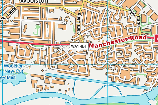 WA1 4BT map - OS VectorMap District (Ordnance Survey) WA1 4BT map - OS VectorMap District (Ordnance Survey)