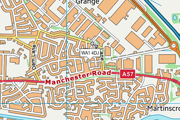 WA1 4DJ map - OS VectorMap District (Ordnance Survey)
