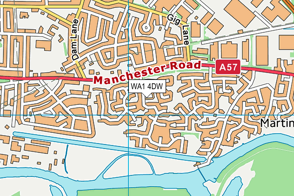 WA1 4DW map - OS VectorMap District (Ordnance Survey)