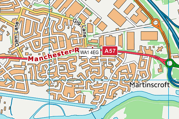 WA1 4EG map - OS VectorMap District (Ordnance Survey) WA1 4EG map - OS VectorMap District (Ordnance Survey)
