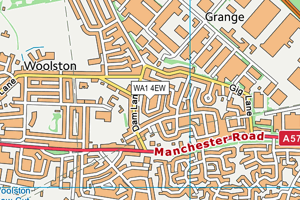 WA1 4EW map - OS VectorMap District (Ordnance Survey) WA1 4EW map - OS VectorMap District (Ordnance Survey)
