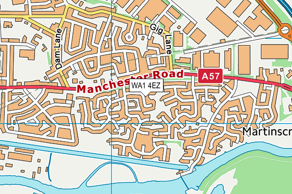 WA1 4EZ map - OS VectorMap District (Ordnance Survey) WA1 4EZ map - OS VectorMap District (Ordnance Survey)