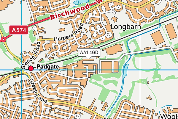 WA1 4GD map - OS VectorMap District (Ordnance Survey) WA1 4GD map - OS VectorMap District (Ordnance Survey)
