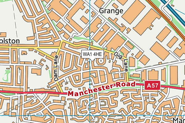 WA1 4HE map - OS VectorMap District (Ordnance Survey) WA1 4HE map - OS VectorMap District (Ordnance Survey)