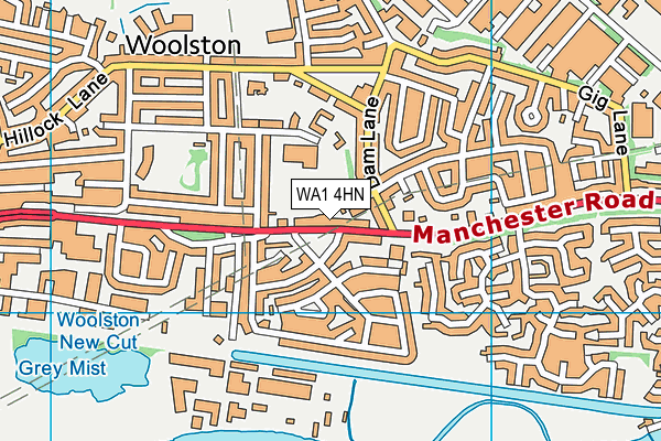 WA1 4HN map - OS VectorMap District (Ordnance Survey) WA1 4HN map - OS VectorMap District (Ordnance Survey)