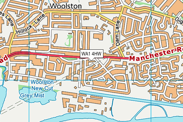 WA1 4HW map - OS VectorMap District (Ordnance Survey) WA1 4HW map - OS VectorMap District (Ordnance Survey)