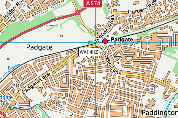WA1 4HZ map - OS VectorMap District (Ordnance Survey)