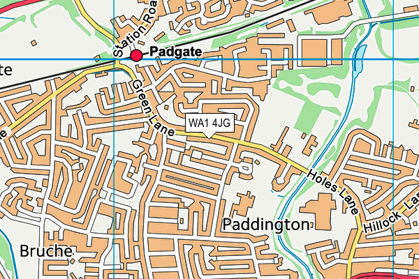 WA1 4JG map - OS VectorMap District (Ordnance Survey) WA1 4JG map - OS VectorMap District (Ordnance Survey)
