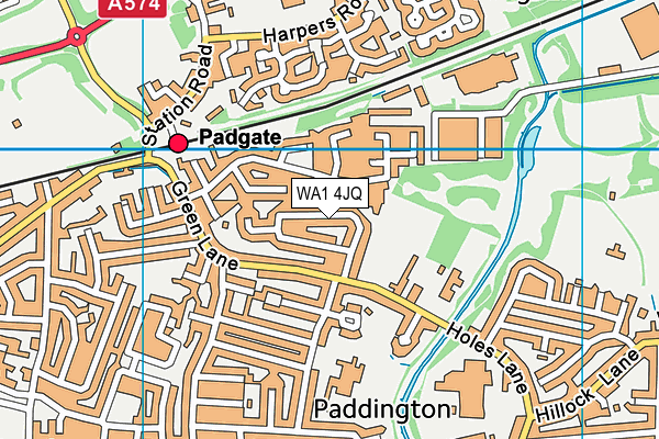 WA1 4JQ map - OS VectorMap District (Ordnance Survey)