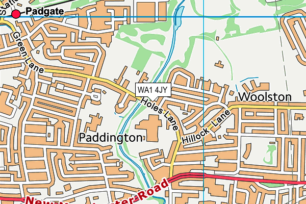 WA1 4JY map - OS VectorMap District (Ordnance Survey) WA1 4JY map - OS VectorMap District (Ordnance Survey)