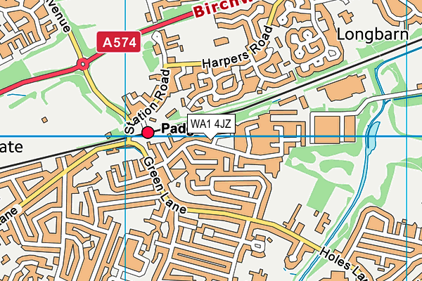 WA1 4JZ map - OS VectorMap District (Ordnance Survey) WA1 4JZ map - OS VectorMap District (Ordnance Survey)