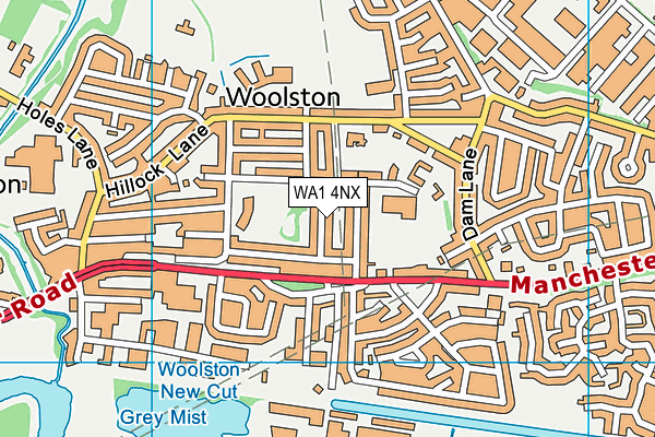 WA1 4NX map - OS VectorMap District (Ordnance Survey) WA1 4NX map - OS VectorMap District (Ordnance Survey)