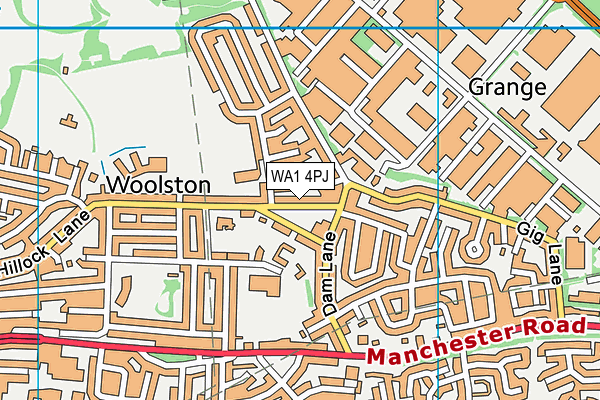 WA1 4PJ map - OS VectorMap District (Ordnance Survey) WA1 4PJ map - OS VectorMap District (Ordnance Survey)