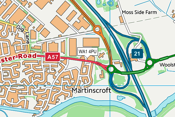 WA1 4PU map - OS VectorMap District (Ordnance Survey) WA1 4PU map - OS VectorMap District (Ordnance Survey)