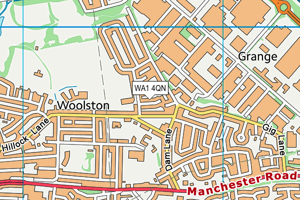 WA1 4QN map - OS VectorMap District (Ordnance Survey) WA1 4QN map - OS VectorMap District (Ordnance Survey)