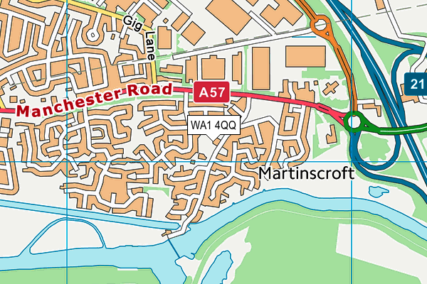 WA1 4QQ map - OS VectorMap District (Ordnance Survey) WA1 4QQ map - OS VectorMap District (Ordnance Survey)
