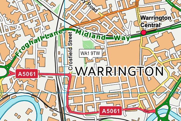 WA1 9TW map - OS VectorMap District (Ordnance Survey) WA1 9TW map - OS VectorMap District (Ordnance Survey)