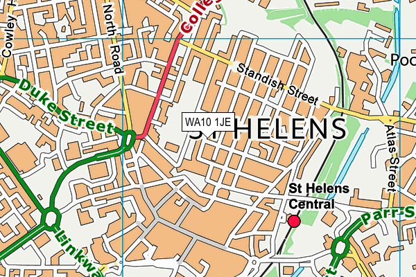 WA10 1JE map - OS VectorMap District (Ordnance Survey)