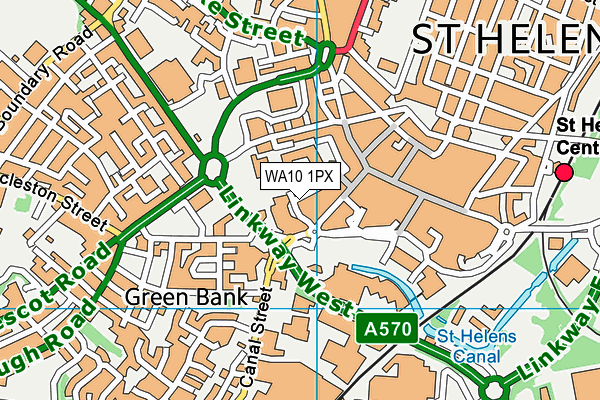 WA10 1PX map - OS VectorMap District (Ordnance Survey) WA10 1PX map - OS VectorMap District (Ordnance Survey)
