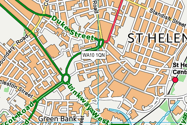 WA10 1QN map - OS VectorMap District (Ordnance Survey)