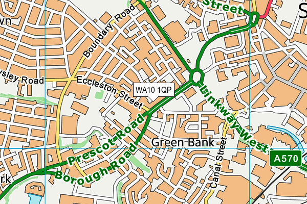 WA10 1QP map - OS VectorMap District (Ordnance Survey) WA10 1QP map - OS VectorMap District (Ordnance Survey)
