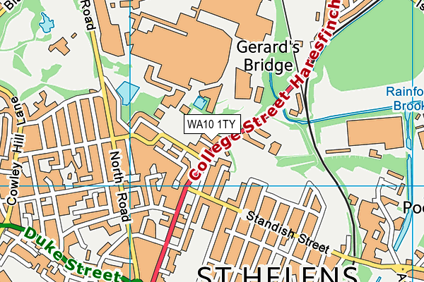 WA10 1TY map - OS VectorMap District (Ordnance Survey) WA10 1TY map - OS VectorMap District (Ordnance Survey)