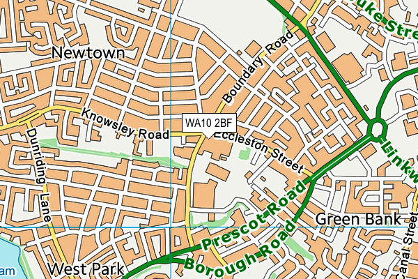 WA10 2BF map - OS VectorMap District (Ordnance Survey) WA10 2BF map - OS VectorMap District (Ordnance Survey)